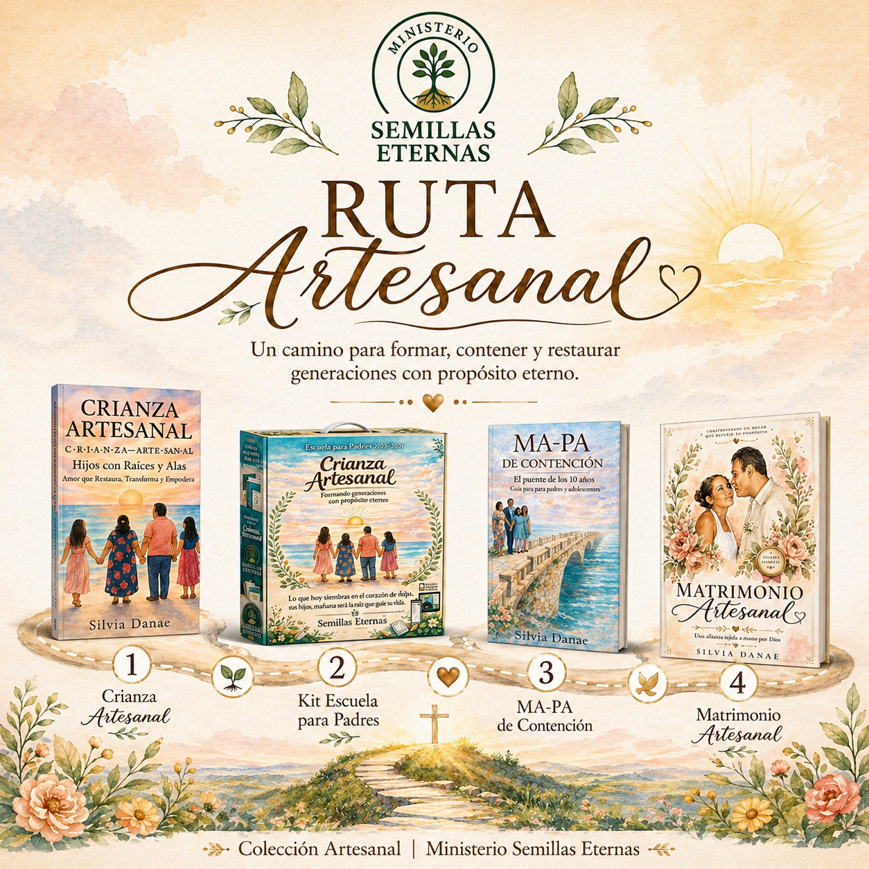 Colección Artesanal: Crianza Artesanal, Kit Escuela para Padres, MA-PA de Contención y Matrimonio Artesanal